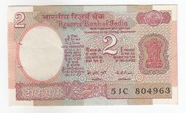 India, 2 RUPIAS Firma, K.R.PURI, Emisión Satelital, UNC - $10.43