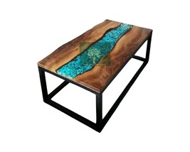 Epoxy Table Top, Center Table Epoxy River Table, Natural Wood, Coffee Table - $7,200.00