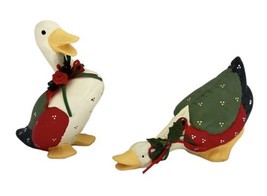 Enesco Ceramic Country Geese Ducks Faux Quilted 3D Patchwork 1987 Taiwan Vintage - £23.57 GBP