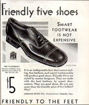 1930 Print Ad Jarman Friendly Five Mens Shoes Nashville,TN - £8.69 GBP