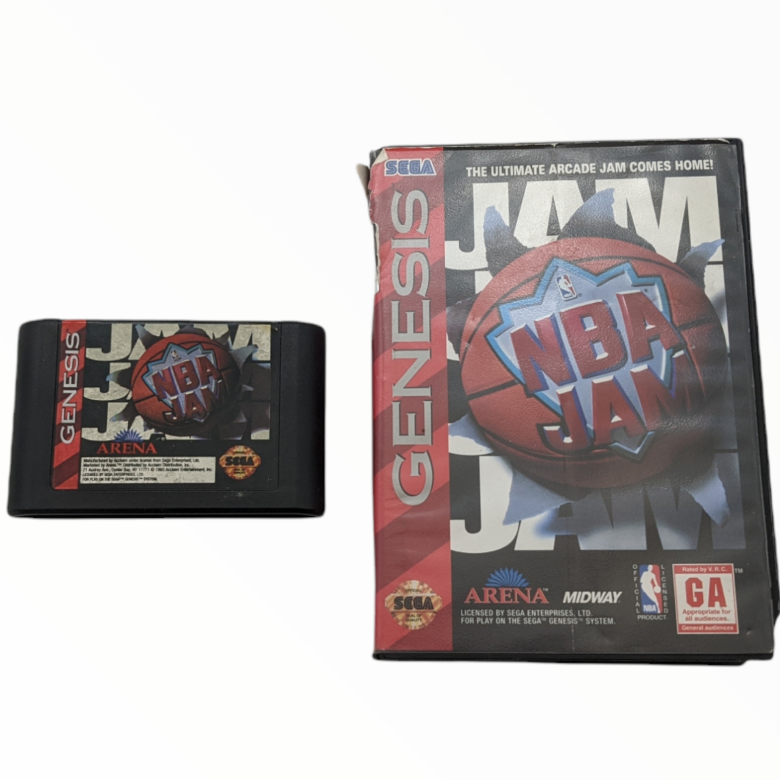 NBA Jam Sega Genesis Case, Cover, Game (Arena Entertainment, 1994) Tested Works - $12.86