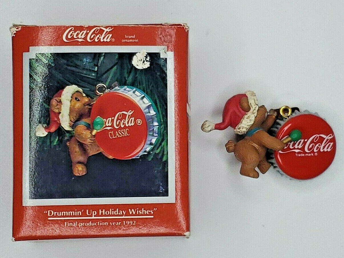 Primary image for 1992 Coca-Cola "Drummin' Up Holiday Wishes" Ornament U72/9853