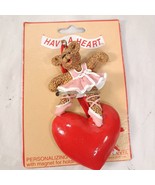 NEW Kurt Adler Have a Heart ornament magnet Ballerina heart bear Valenti... - $12.45 CAD