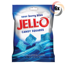 6x Bags Jell-O Sour Berry Blue Flavored Gummy Candy Squares | 4.5oz - £17.54 GBP