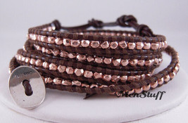 Chan LUU Brown Rose Gold Vermeil Wrap Bracelet NEW - $187.11
