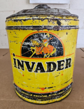 Vintage Invader Oil Can 5 Gallon Advertising Rare Motor Oil  gas station - £123.27 GBP