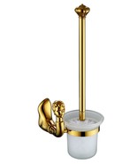 Gold color classic bathroom luxury beauty toilet Brush holder &amp; sets New - $108.51 CAD