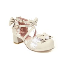 Ladies Shoes Waterproof Platform Cute Bow Lace Princess Mary Jane Lolita Square  - £65.32 GBP