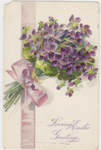 Loving Easter Greetings Tuck&#39;s Postcard Series 111 Violet Bouquet - £2.35 GBP