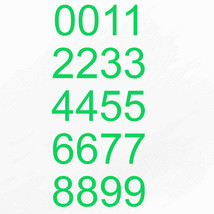 Lime Green Vinyl Custom Number Decal Sheet Mailbox Address Boat Sticker Kit - £7.90 GBP+