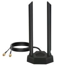 Dual Band Wifi Antenna 8Dbi 2.4Ghz 5Ghz 5.8GhzMagnetic Base Rp-Sma AdapterIndoor - £23.97 GBP