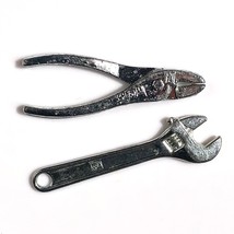 Dollhouse Miniature Tools Adjustable Wrench and Pliers INTERCAST vintage Charms - £6.99 GBP