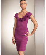 Catherine Malandrino Mixed Pointelle Knit Dress with Rosette Detail - Size P - $150.00
