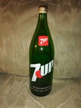 Vintage 7 Up Green Glass Bottle 1 Liter Return For Deposit Barcode 33.8 ... - $14.85
