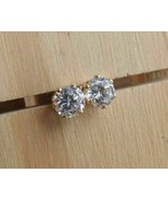 2Ct Round Lab-Created Diamond Solitaire Stud Earring 14K Yellow Gold Plated - $27.49 CAD