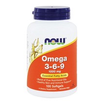 NOW Foods Omega 3-6-9 1000 mg., 100 Softgels - $11.99