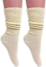 2 Pairs Women&#39;s Cotton Slouch Socks Size 9-11 – Soft Breathable Thin Yog... - $12.90