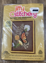 Vintage Sunset Designs Jiffy Stitchery Kit 227 Butterfly And Dandelions 5x7 - £23.53 GBP