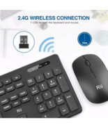 Rii RK200 2.4G Quiet Office Wireless Keyboard and Mouse Combo Set Black - $374.05 MXN