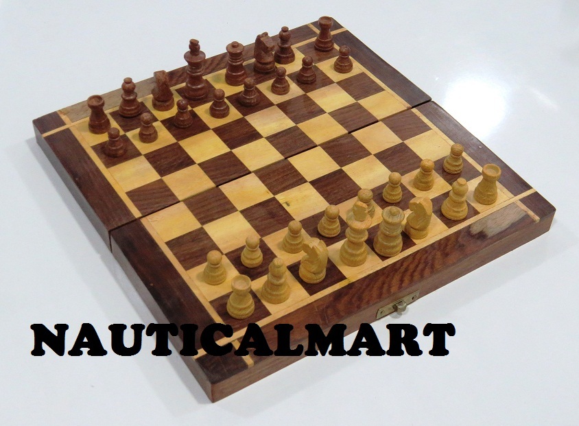 Primary image for NauticalMart Wooden Folding Chess Set Beveled Edges