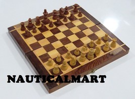 NauticalMart Wooden Folding Chess Set Beveled Edges - £116.89 GBP