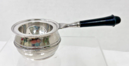 Vintage 2PC Silver Metal w Ebony Wood Tea Strainer  Fancy High Tea - $34.16