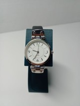 Unbranded Women&#39;s Watch White Face With Silver Tone Accents &amp; Black Band... - $6.92