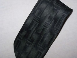 Tie Men&#39;s Polyester Neck Tie Brown Black Geometric Puritan Made in U S A - £11.09 GBP