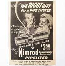 1947 Ward Nimrod Pipeliter Tobacco Lighter Advertisement Vintage Smoking... - $462.01 MXN