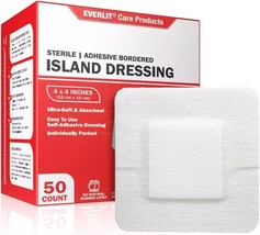 EVERLIT Island Dressing Bordered Gauze Large Wound Care Bandage with Adh... - $18.80