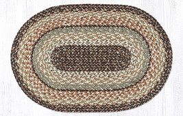 Earth Rugs C 9-99 Sandstone Sage Oval Braided Rug 20&quot; x 30&quot; - £31.64 GBP