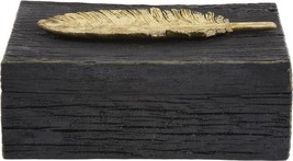 Decorative Box Howard Elliott Lidded Black Resin Faux Wood - £199.03 GBP