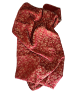 Bella Notte Blanket Colette Tuscan Red with Gold Flowers 72" x 49" Silky Soft - $434.41