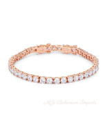 17.6 Ct Rosegold Tennis Bracelet with Shimmering Round CZ - £35.39 GBP