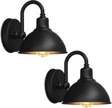 2-Pack Outdoor Gooseneck Barn Lights, Black Farmhouse Wall Sconces, Wate... - $125.72