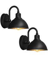 2-Pack Outdoor Gooseneck Barn Lights, Black Farmhouse Wall Sconces, Wate... - $125.72