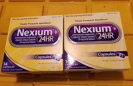 2 Box Nexium 24 HR Esomeprazole Antacid 14 Caps Acid Reducer (N2) - $23.75