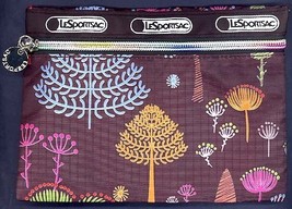 FLOATING SEEDS TREES Print Ballistic Fabric All Purpose Rainbow Zippered Bag Pou - £11.85 GBP