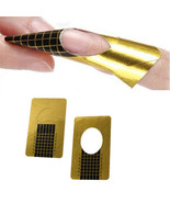 20 Nail Art Gold Guide Forms Acrylic / UV Gel Tips Extensions Manicure S... - $3.19