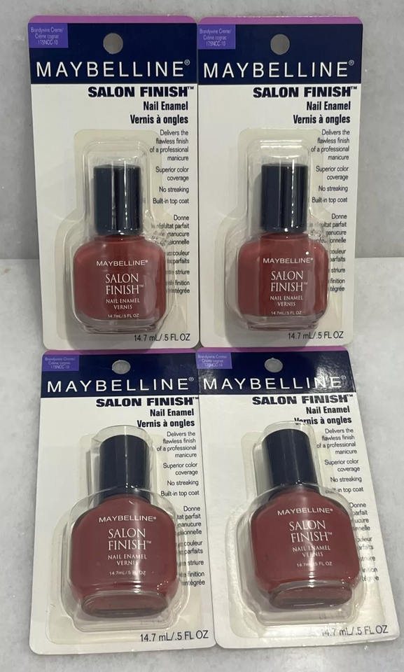4 Maybelline Salon Finish Nail Enamel Polish 356 Brandywine Creme Cognac... - $12.07