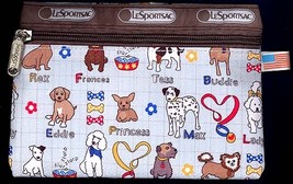 SLURP SLURP Ballistic Doggie Print Fabric Zippered All Purpose CarryAll Pouch - £15.02 GBP