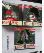 COCA COLA CLASSIC POLAR BEARS CHRISTMAS 3 NEW  ORNAMENTS LOT ^^ - $658.58 MXN
