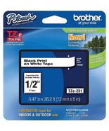 Brother Tape, Laminated Black on White, 12mm (TZe231) - £21.23 GBP