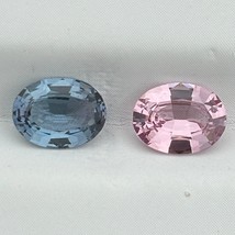 Natural Spinel Reverse Pair 1.60 Cts Blue/Pink Oval Loose Gemstone For Jewellery - £146.70 GBP