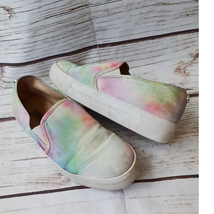 Steve Madden Toshe Rainbow Tie Dye Platform Slip On Sneakers 7.5 - £19.78 GBP