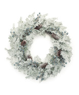 Flocked Pine Cedar Berry Wreath 24&quot;D - $1,423.49 MXN