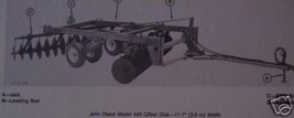 John Deere 440 Offset Disk Harrow Operator's Manual - $5.00