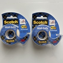 Scotch Wall Safe Tape Dispenser .75 in x 650 in Transparent 3M 183 New - 2 Pack - £7.69 GBP