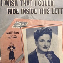 Joan Brooks I Wish That I Could Hide Inside This Letter Vintage Sheet Music - $11.88