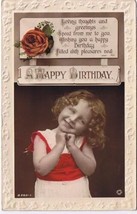 Birthday Postcard Young Girl Embossed Loving Thoughts - £1.70 GBP